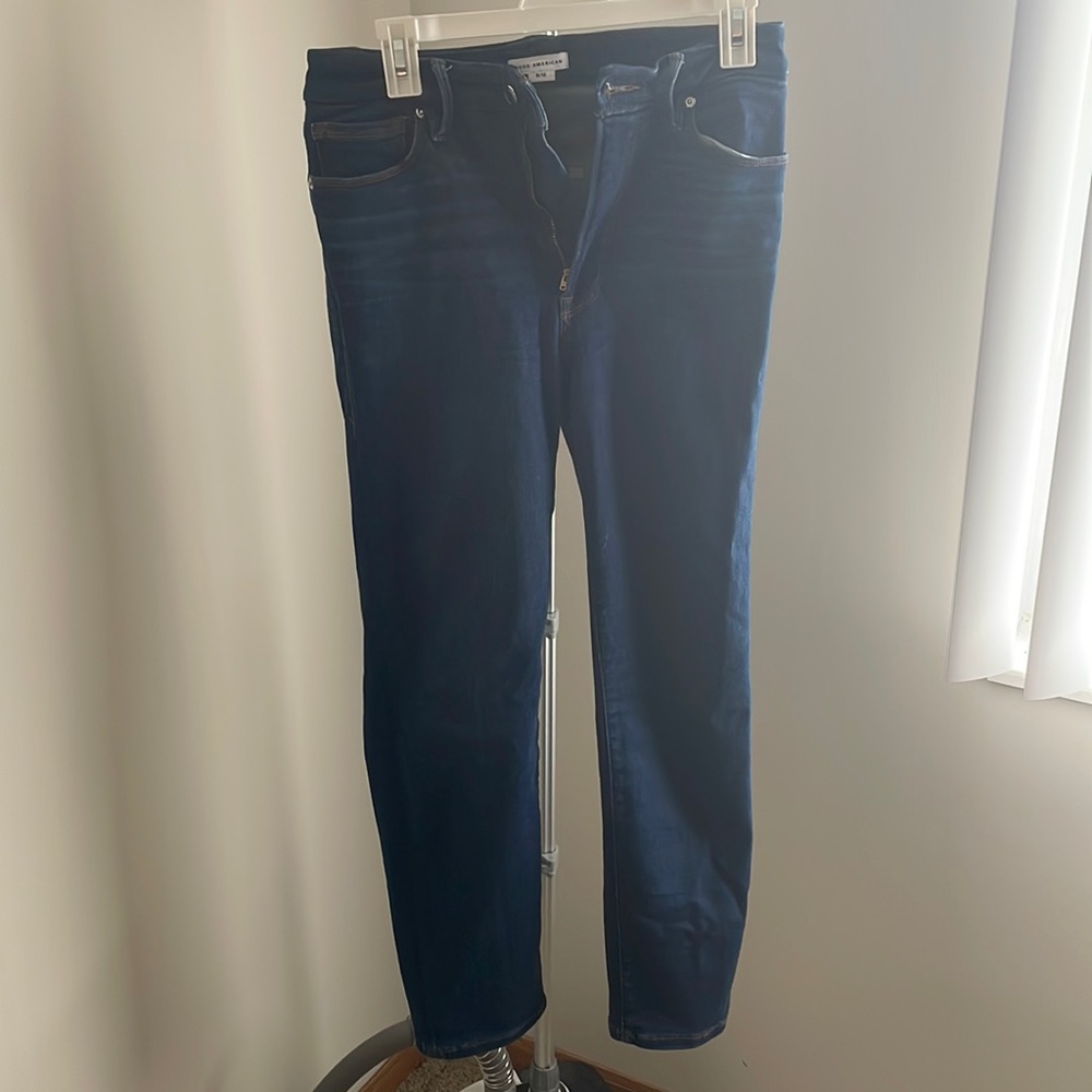 Good American always fits, medium wash, straight leg, size 6-12